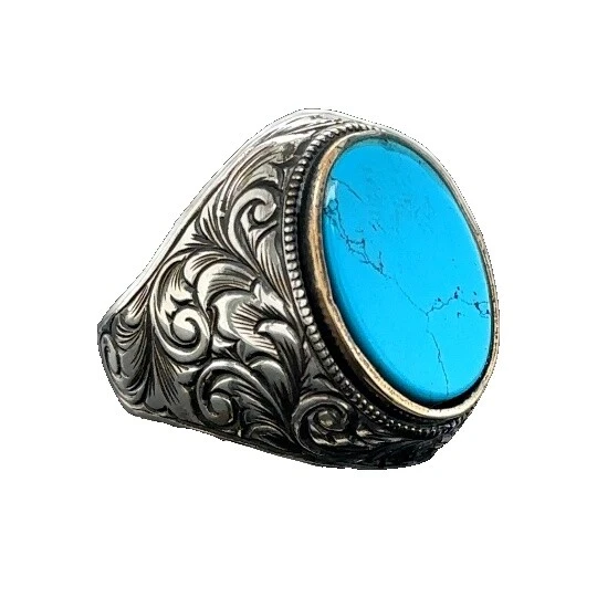 Turquesa 10 Anillo Anillos para hombres