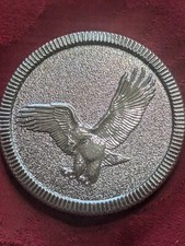 1 FICHA DE PÓKER ÁGUILA DE PLATA ~ MONEDAS DE METAL HEREDADAS, GUARDIA DE PÓKER, MARCADOR DE GOLF
