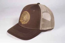 Smith & Wesson *BROWN & TAN Antique Patch Logo* Mesh Back CAP HAT *NEW w/TAG*