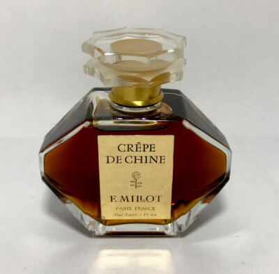 Rare Vintage Crepe de Chine by F. Milot Parfum Paris France 1 oz