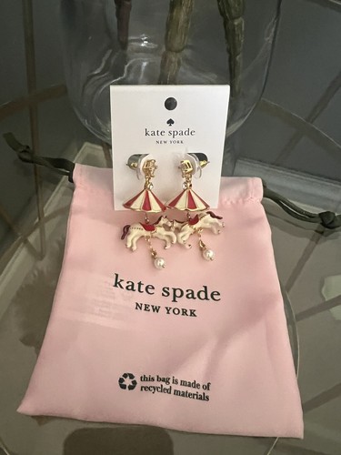 Kate Spade Winter Wonderland Carousel Carnival Statement Drop Earrings New Tag - Picture 4 of 4