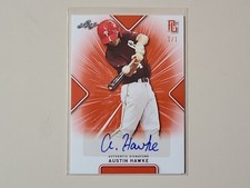 Austin Hawke 2021 Leaf Perfect Game National Showcase Blank Back Orange #d 1/1