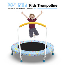 36inch Mini Trampoline Indoor Outdoor Trampoline w/Handle Fun for Kids Ages 1-6