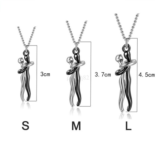 Forever Love Couple Necklace Affectionate Hug Pendant Xmas Valentine's Day Gifts - Picture 5 of 40