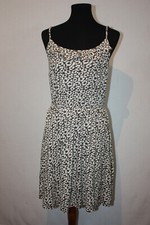 Ann Taylor LOFT Sz M Brown Geometric Spaghetti Strap Short Sleeveless Dress