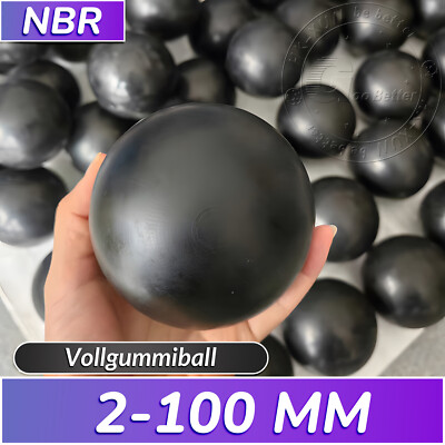 Schwarzer Gummiball Vollgummiball elastischer Ball Dichtungsball Ø 2 100 mm