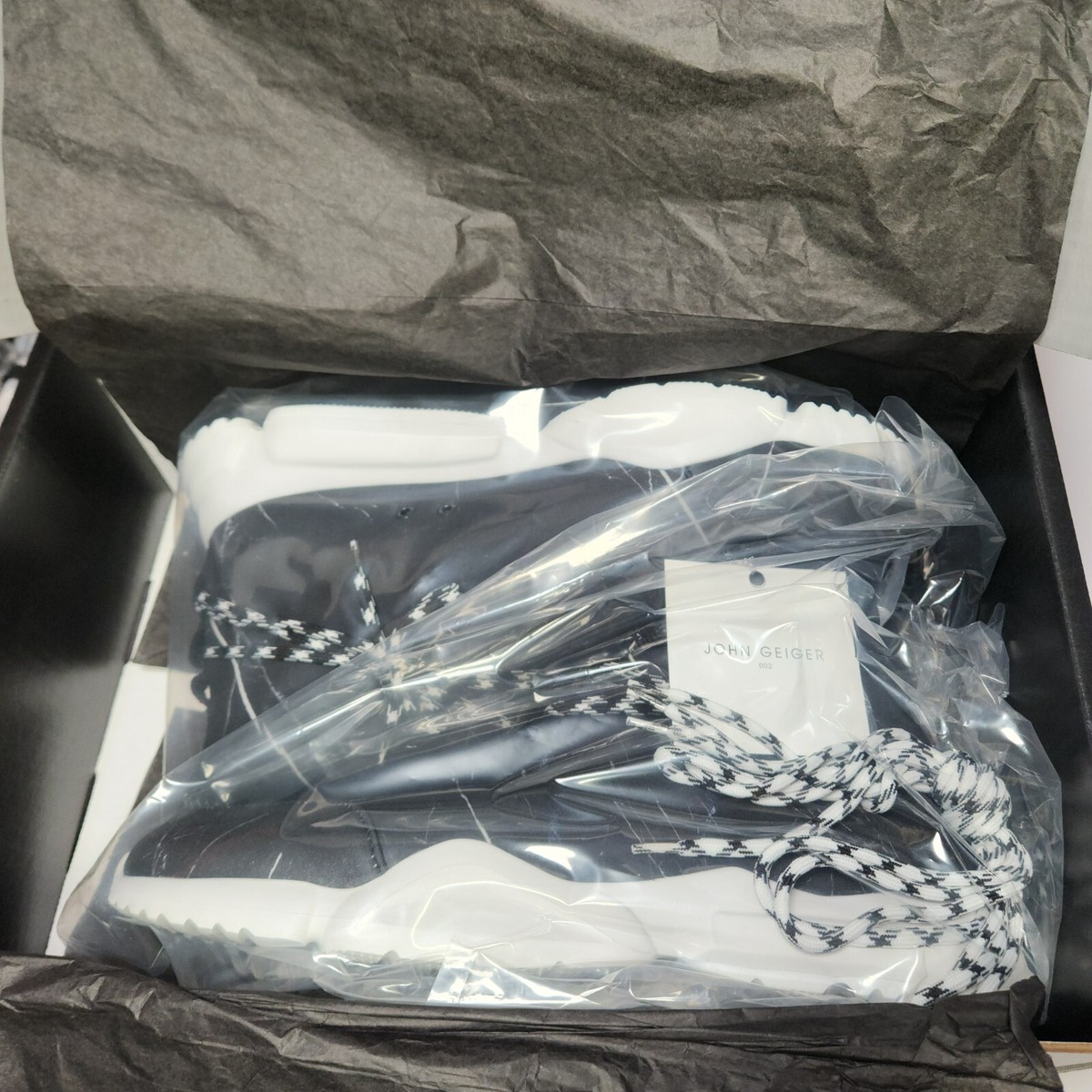NEW John Geiger 002 Highs Black Marble Dead Stock DS Size 13 NIB John Geiger 002 Highs Black Marble New Dead Stock DS Size 13  main image 2