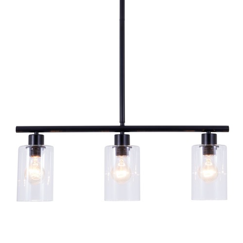 3 Lights Linear Chandelier Glass Pendant Lamp Kitchen Island Ceiling Fixtures