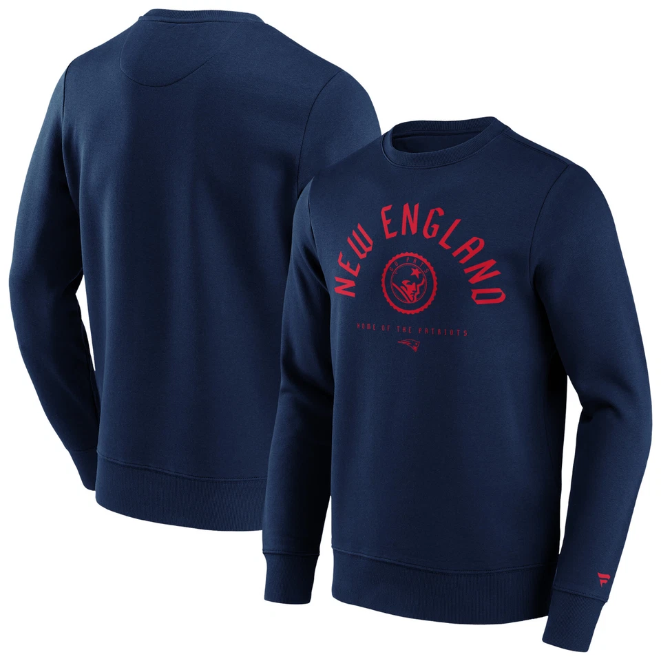 NFL Sweater New England Patriots College Stamp Crew Sweatshirt Pullover navy