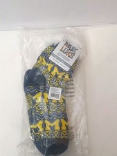 MUK LUKS Womens Cabin Socks Sz S/M 5-7 Nordic Slipper Socks Yellow Blue NWT