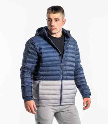 Virus Int'l Men L Mammoth Luxx Down Fabric Jacket Navy/Heather Grey