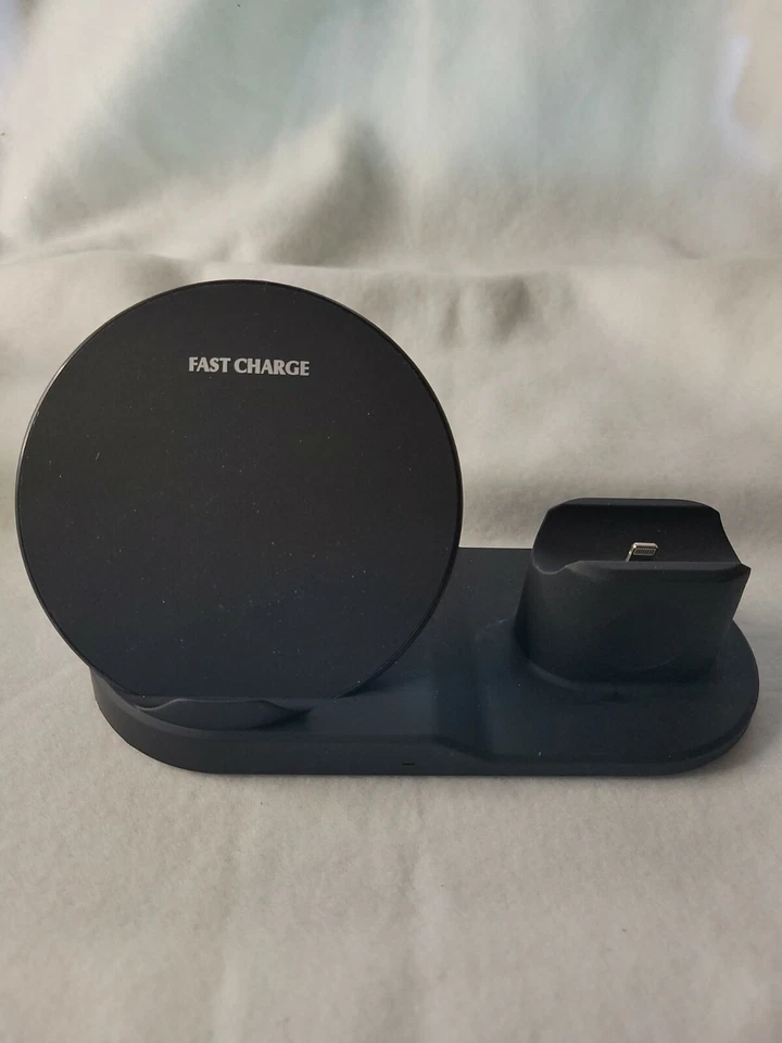 3in1 QI Wireless Charger Charging Station Dock For Apple Watch Phone/Airpod Pro - Image 2 of 3