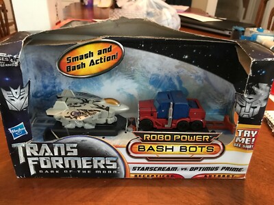 Transformers Robo Power Bash Bots Starscream vs Optimus Prime Rare Duo