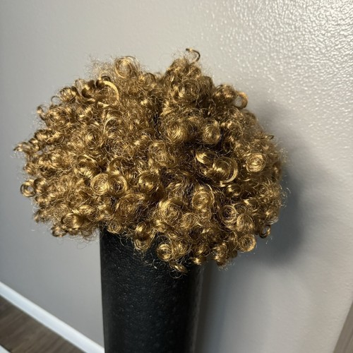 Bob Ross Afro Wig Curly Brown Costume Halloween Crazy Hair Hippie Dress Up - Picture 3 of 9