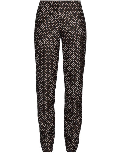 Michael Kors Silk Poly Blend Pants Onward Luxury Black Tan Slacks Women Size 10 - Picture 2 of 6