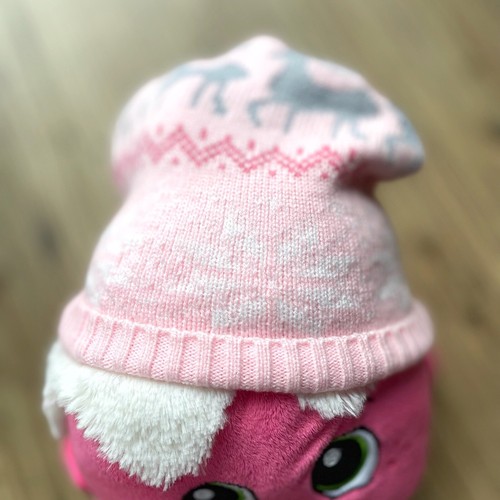BNWOT beanie Hat Pink Knitted Cutecore Kidcore Barbiecore Winter Pastel - Picture 3 of 3