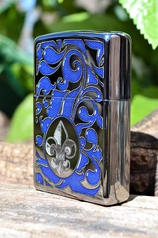 Zippo Lighter - Fleur De Lis Lys - Engraved - Lily Lotus Flower