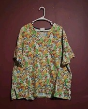 Snowman Winter Christmas Scrub Top 2XL