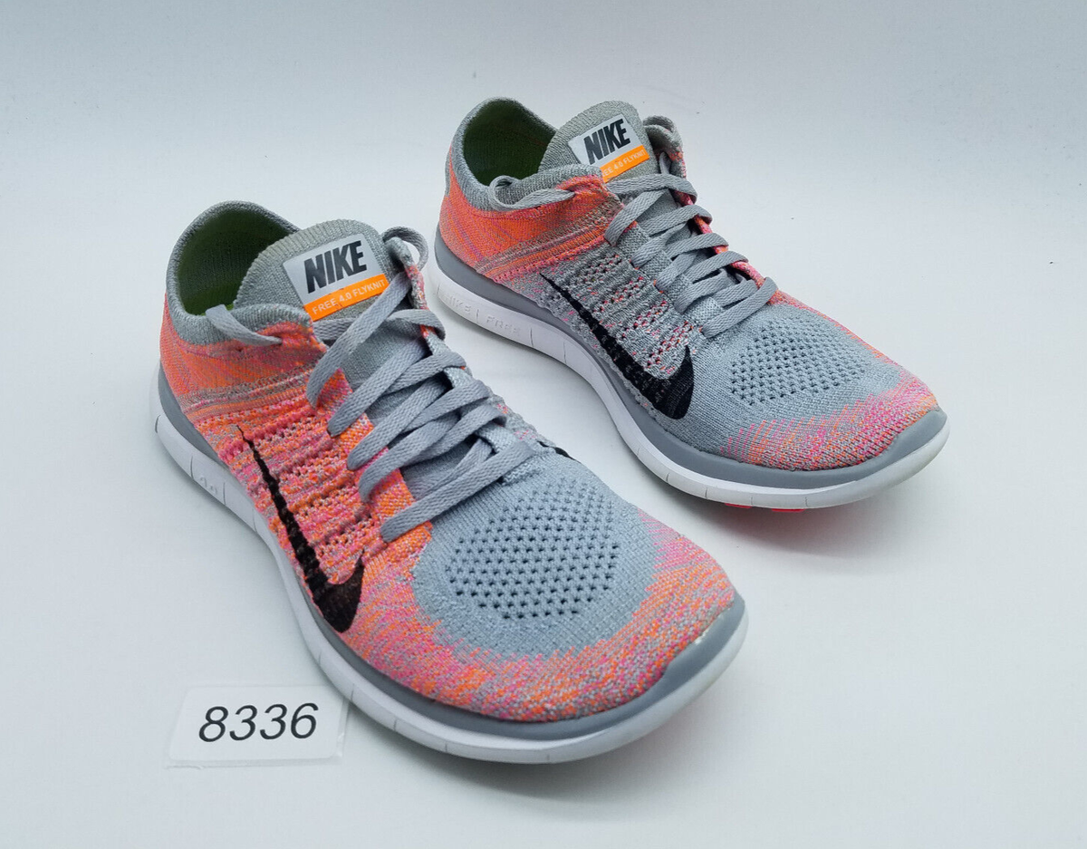 Nike Free Flyknit Women's Size Running Shoes Charcoal Punch