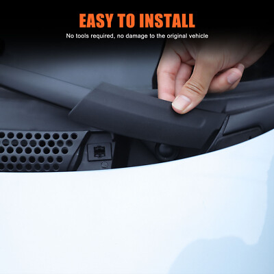2PCS Black Front Wiper Scuttle Panel Trim Cover Fit For Fiat 500 2010+