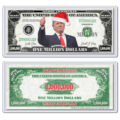 Santa Claus Donald Trump Million Dollar Bill Christmas United States ...
