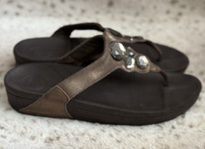 Fitflop Walkstar Pietra Thong Sandal - Bronze, Four Gems, Metallic Womens Size 9