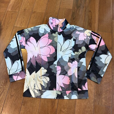 NWOT Girls Adidas Allover Floral Print Full Zip Track Jacket Pink