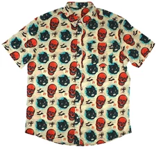 NEW Creepy Co. Beistle SIMPLY SPOOKY BUTTON-UP DRESS SHIRT XS or S Size Only