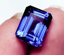Loose Gemstone Natural Tanzanite Emerald Cut 9.70 Ct Certified With Free Gift