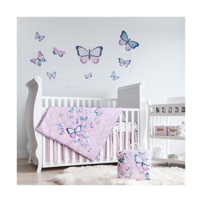 Butterfly Crib Bedding Set for Girls - 5 Pieces Including Baby Girl Blanket, ...