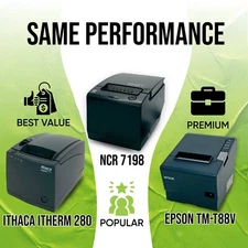Best Compact POS Receipt Printers: Epson TM-T88V, Ithaca iTherm 280, NCR 7198