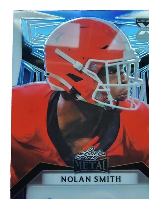 Nolan Smith 2023 Leaf Metal Blue Prismatic Autograph 5/6 Rookie