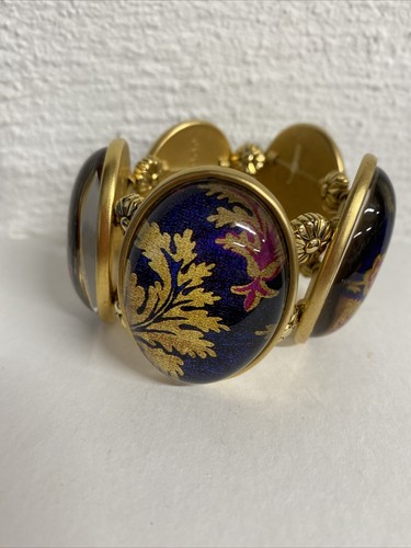 Joolz Hayworth Chucky Stretch Olga Statement Bracelet Gold Tone - Picture 2 of 5