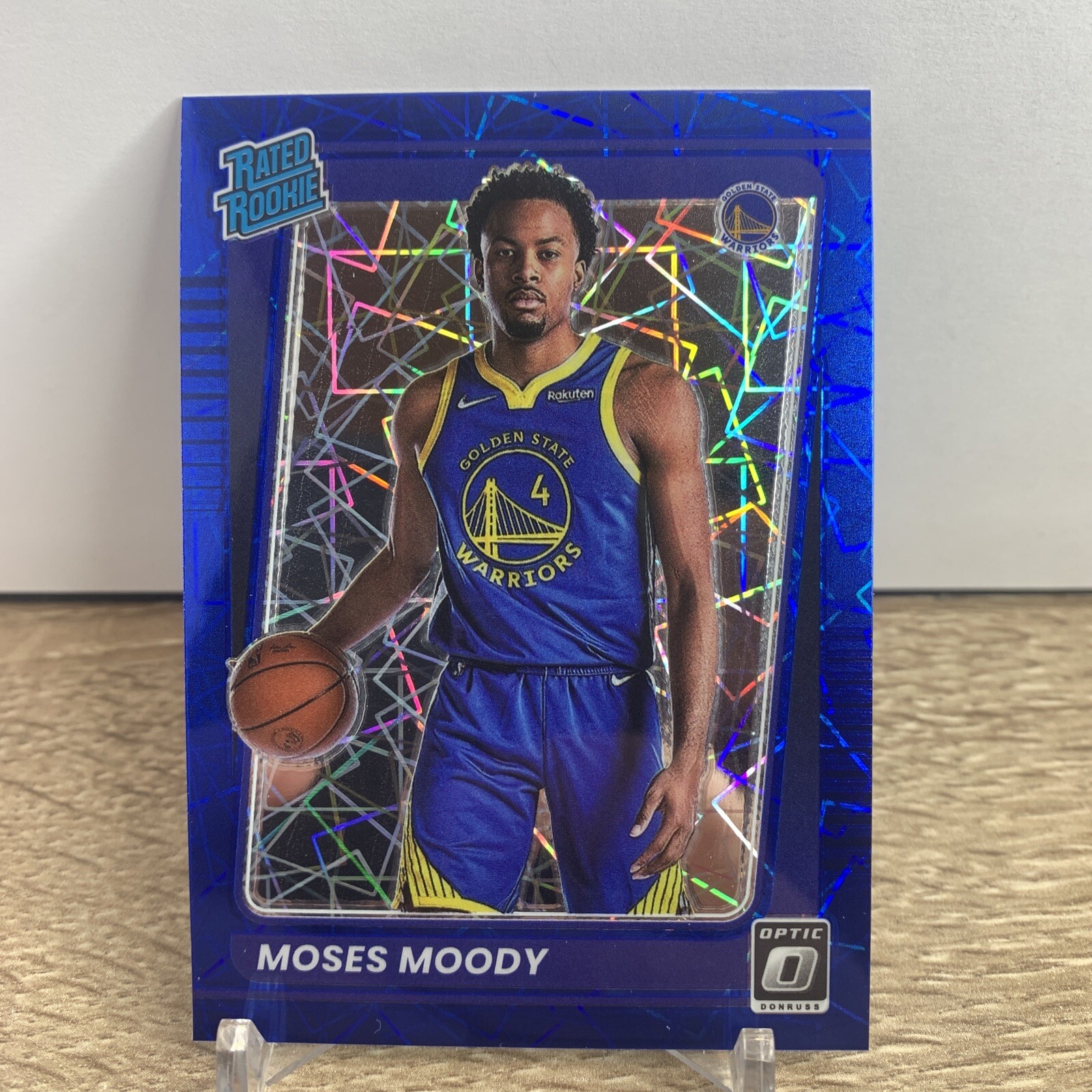 2021-22 Donruss Optic Moses Moody Blue Velocity Prizm Rated Rookie RC #184