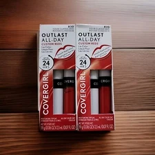 2 Pack COVERGIRL Outlast All-Day Lip Color Custom Reds Your Classic Red