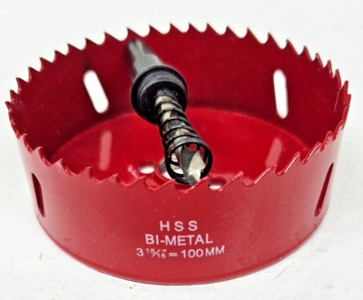 Hole Saw HSS Bi-Metal 3 15/16 = 100mm Red