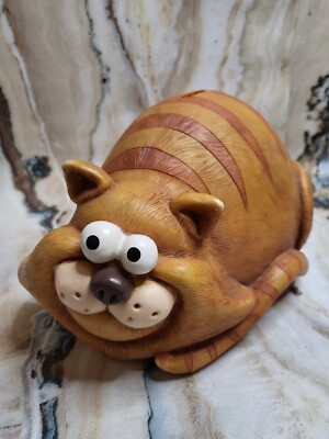 Vintage Paolo Chiari 70er Resin Spardose Spardose Sparschwein Ginger Cat selten