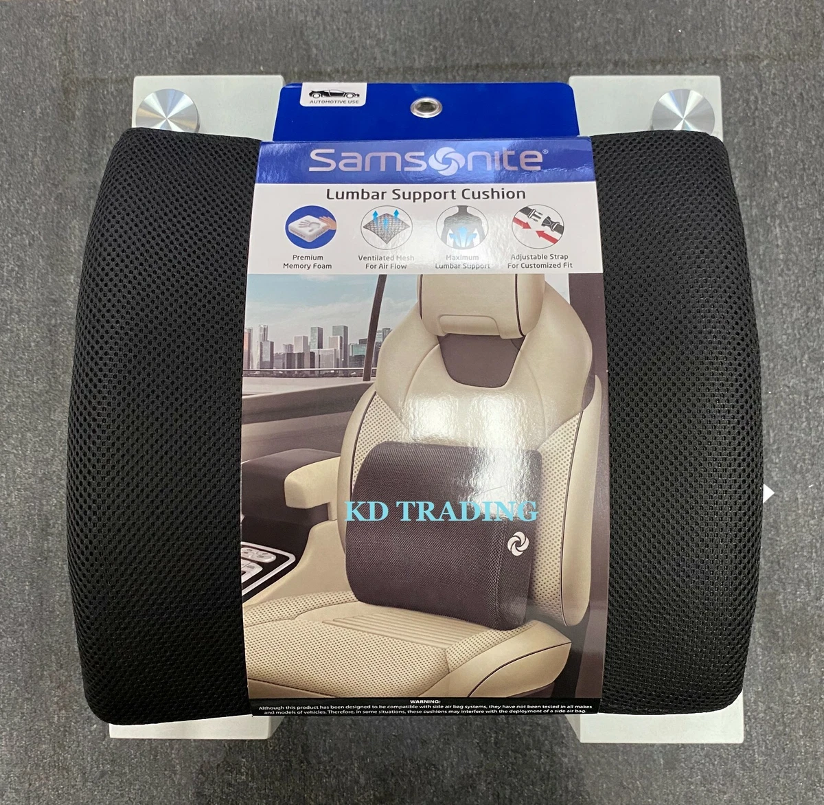 LUMBAR SUPPORT PILLOW Home or Office, Samsonite Ergonomic BACK