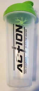 AC + ION ALKALINE WATER SHAKER BOTTLE WITH MIXER BALL SPARTAN ARNOLD EXPO NEW