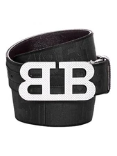 Bally 6239332 Men's Mirror Buckle Reversible Black Belt EU 110/US 44 MSRP $450