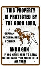 PROPRIETÀ PROTETTA GOOD LORD PISTOLA PUNTATORE TEDESCO A PELO CORTO insegna No trasgressione