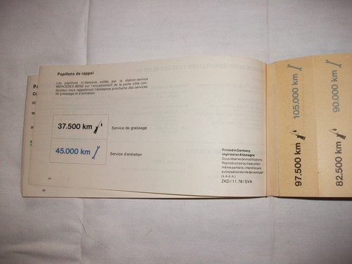 Carnet d'entretien Mercedes W107 W116 W123 de 1971 réf: 123 584 91 95 Bon état - Foto 10 di 10