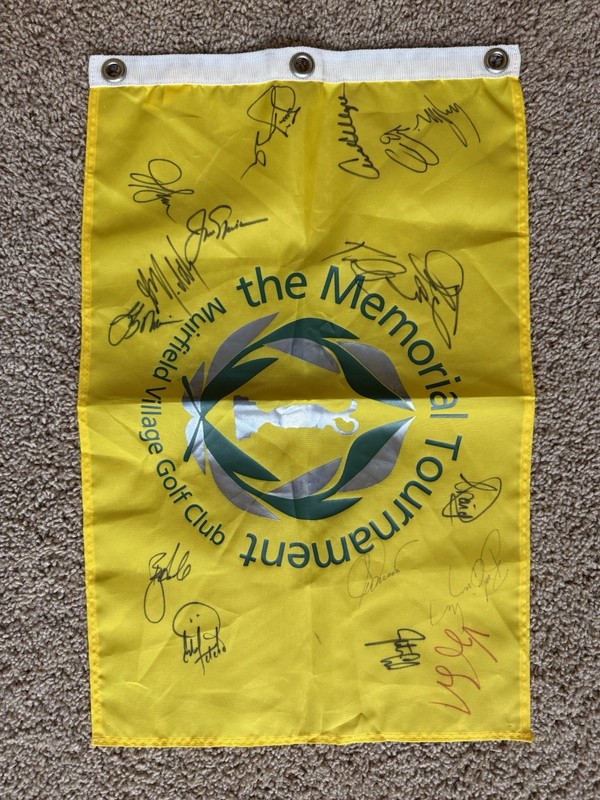 Memorial Pin Flag Jack Nicklaus Signature And Others