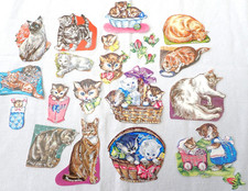 18 alte DDR Stammbuch Bilder Katzen Glitzer Poesiealbum