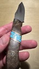 Half Face Blades Field Knife Jr - Walnut w/Turquoise & Mosaic Pins  — photo 10