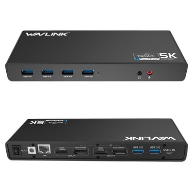 USB C Docking Station 5K Dual 4K HDMI DisplayPort Ethernet Audio USB 3.0