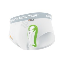 Shock Doctor Boy's Core Brief with BioFlex Athletic Cup, White/Green, XS