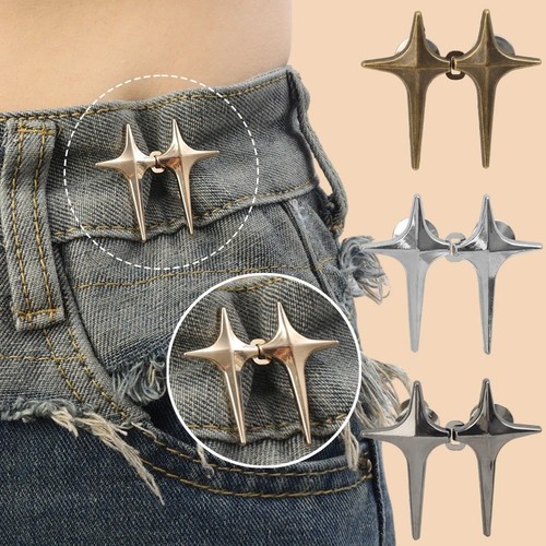 Kreuz Stern Metall Jeans Knopf Druckknöpfe Hosenclip Knopf Pins Taillenspanner - Bild 3 von 7