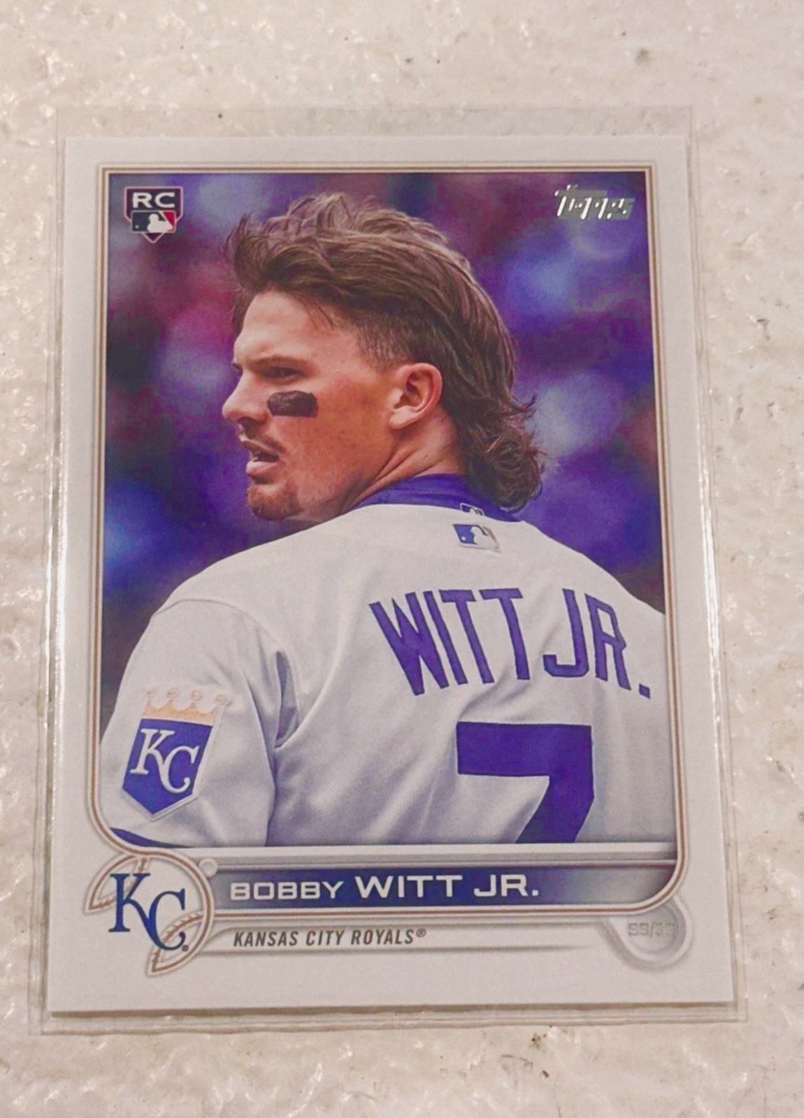 2022 Topps Update BOBBY WITT JR. #US100 RC SP Image Variation Mullet KC ROYALS