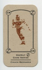 CHUCK BEDNARIK V1 RARE ZEENUT CANDY DECK FOOTBALL CARD